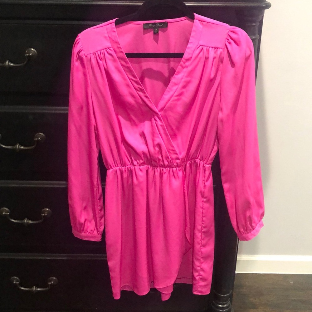Hot Pink Long Sleeve Dress
